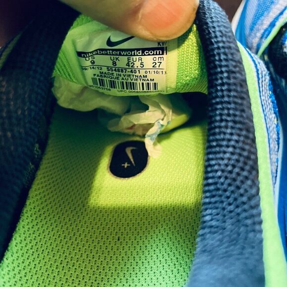 Mint condition NIKE Flyknit Lunar 1 Blue Green Mens 9 US 42.4 EUR Running Shoes - Picture 14 of 16